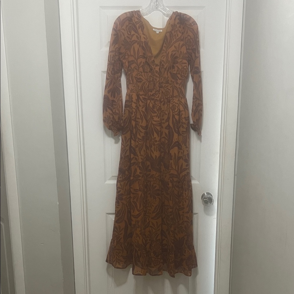 Floral Brown Maxi Dress